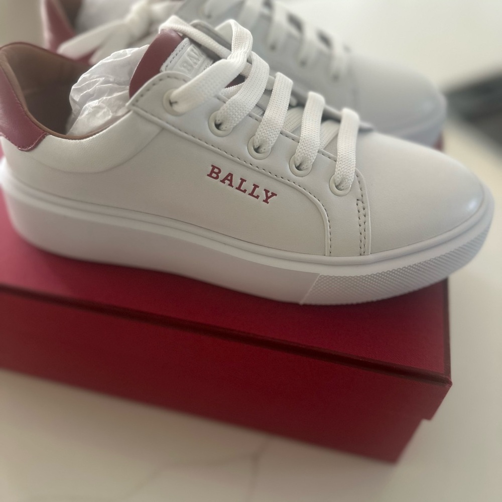 Bally White and Red Sneakers